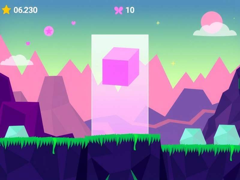 Geometry Dash gameplay screenshot showing a cube character navigating spikes and obstacles