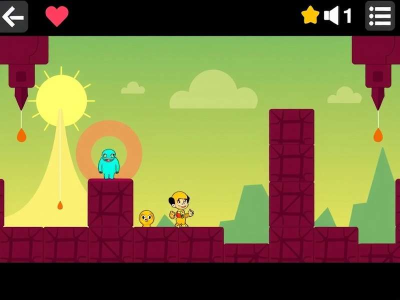 Geometry Dash gameplay screenshot showing colorful geometric obstacles