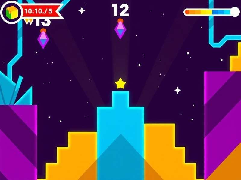 Geometry Dash gameplay showing cube character navigating through obstacles