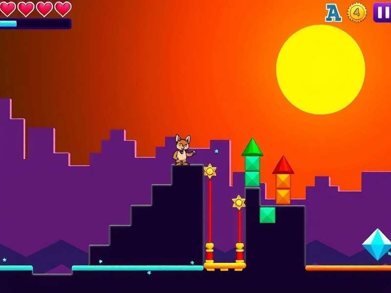 Geometry Dash gameplay screenshot showing intense level progression