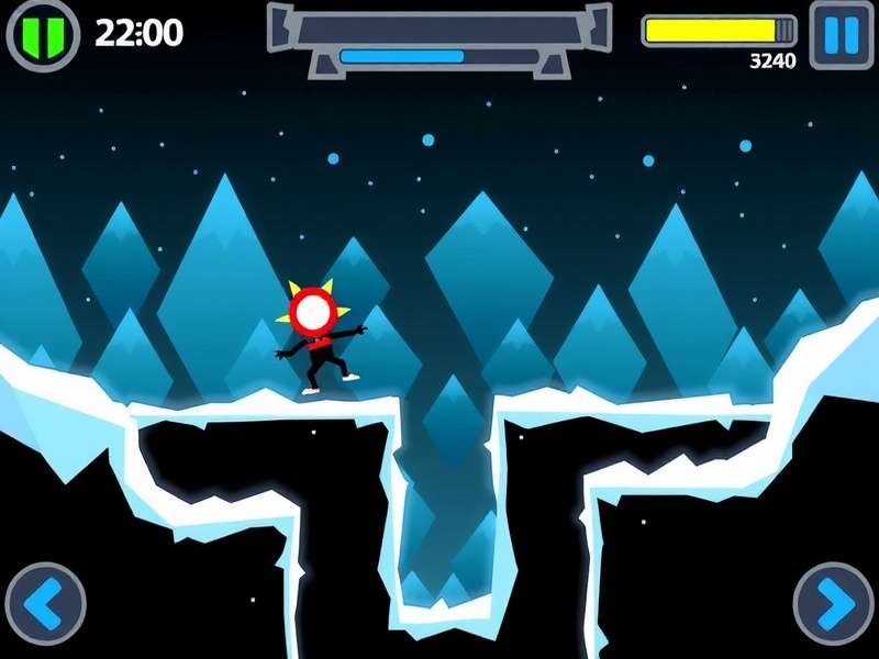 Sub-Zero Geometry Dash gameplay screenshot showing icy obstacles