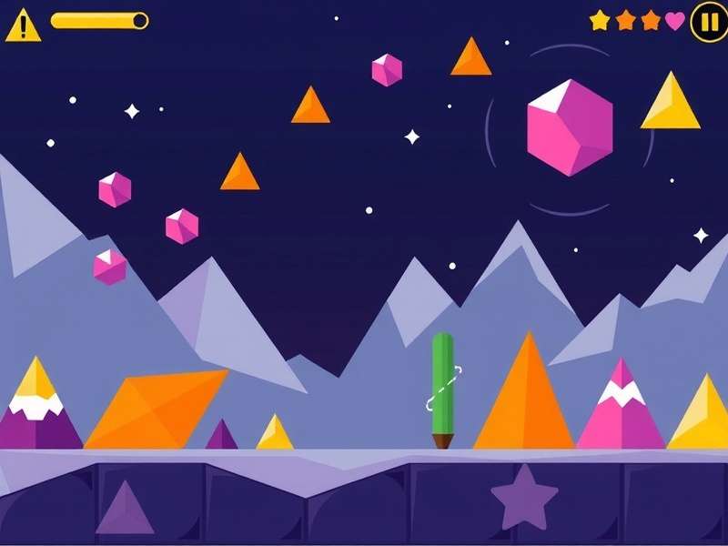 Colorful geometric patterns and visual effects in Geometry Dash