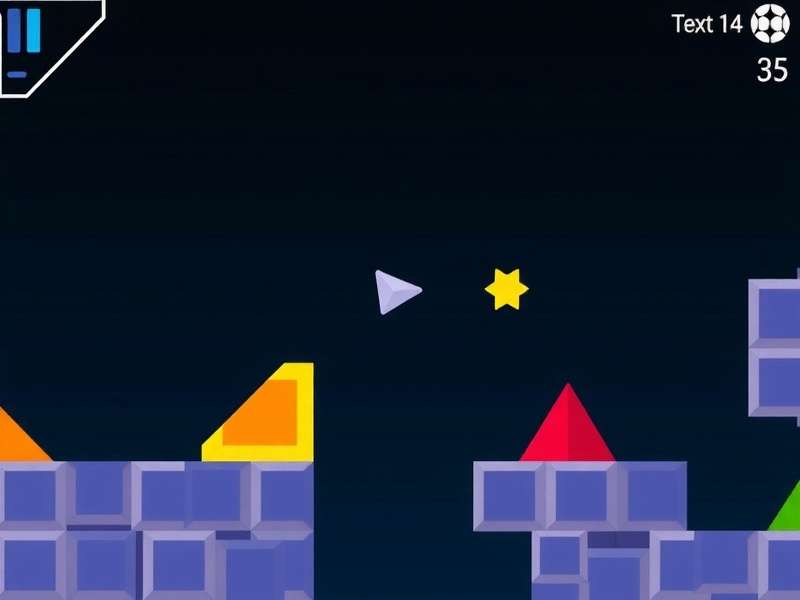 Screenshot of Geometry Dash game online showing a cube character navigating spikes and obstacles