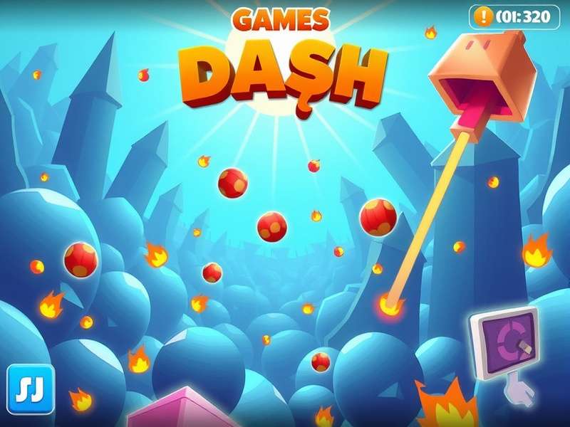Dynamic Geometry Dash gameplay visual with cubes and obstacles
