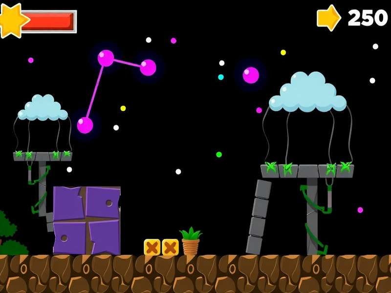 Scratch Geometry Dash Game Interface with Code Blocks