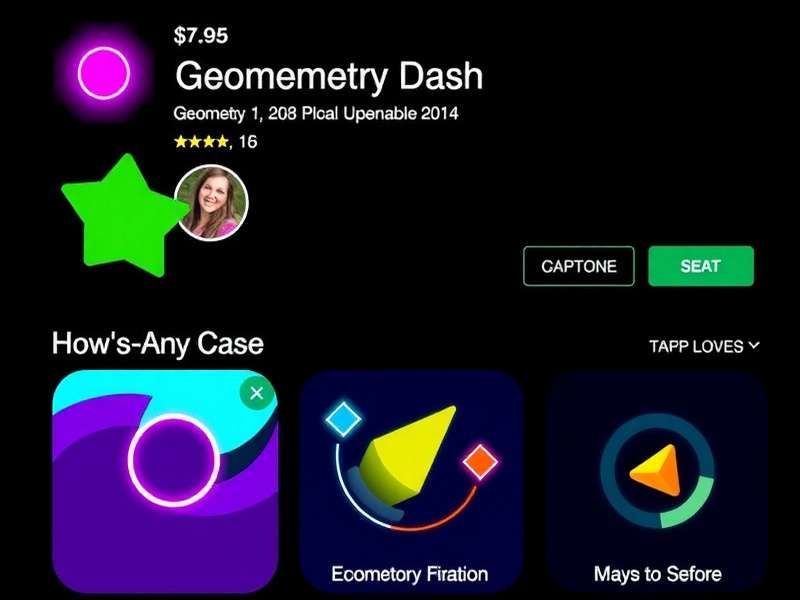 Geometry Dash gameplay on multiple devices - phone, tablet, and laptop
