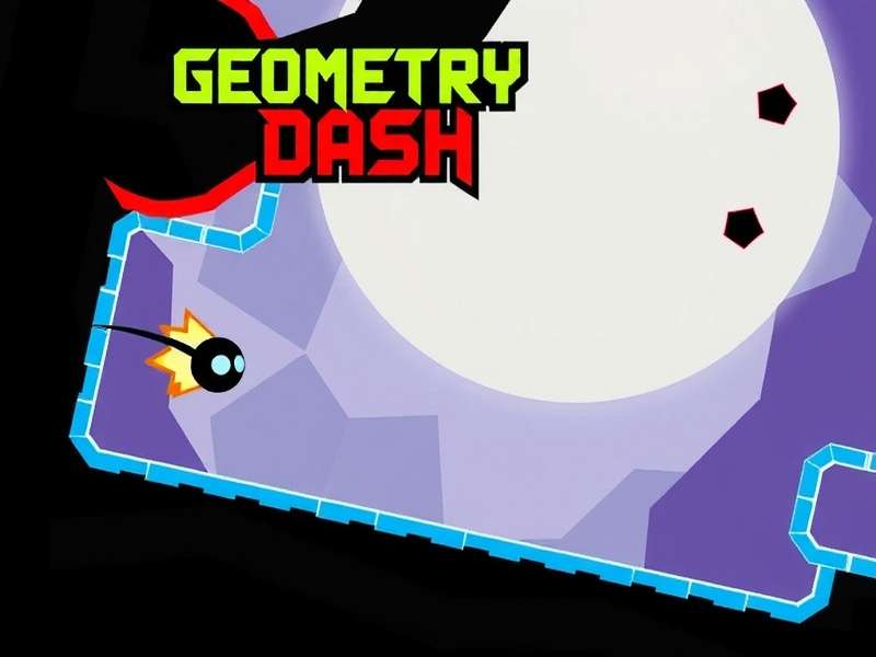 Geometry Dash Game main gameplay screenshot showing colorful geometric obstacles