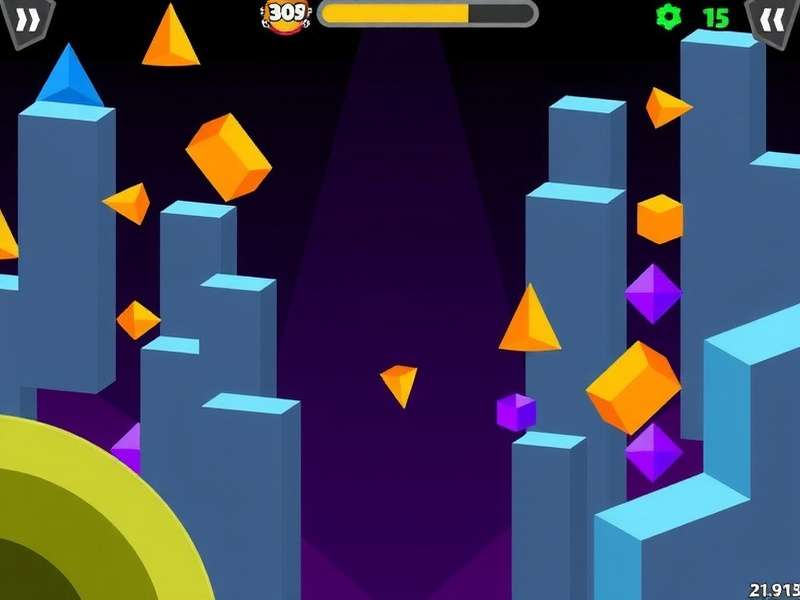 Geometry Dash intense gameplay screen with cube and spikes
