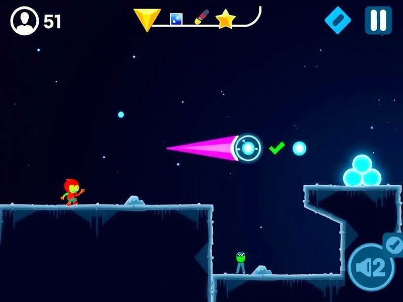 Geometry Dash Subzero gameplay screenshot showing icy-themed obstacles and the cube character
