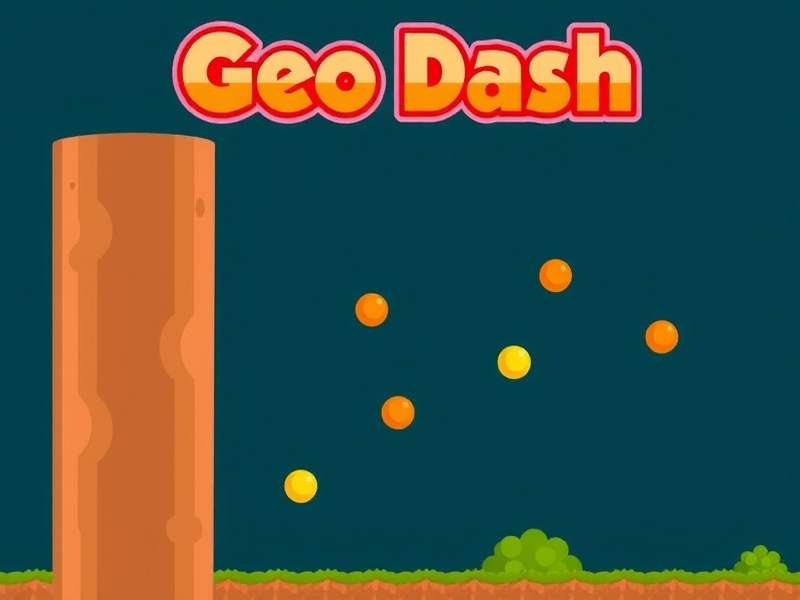 Geometry Dash gameplay screenshot showing the cube character in a vibrant neon level