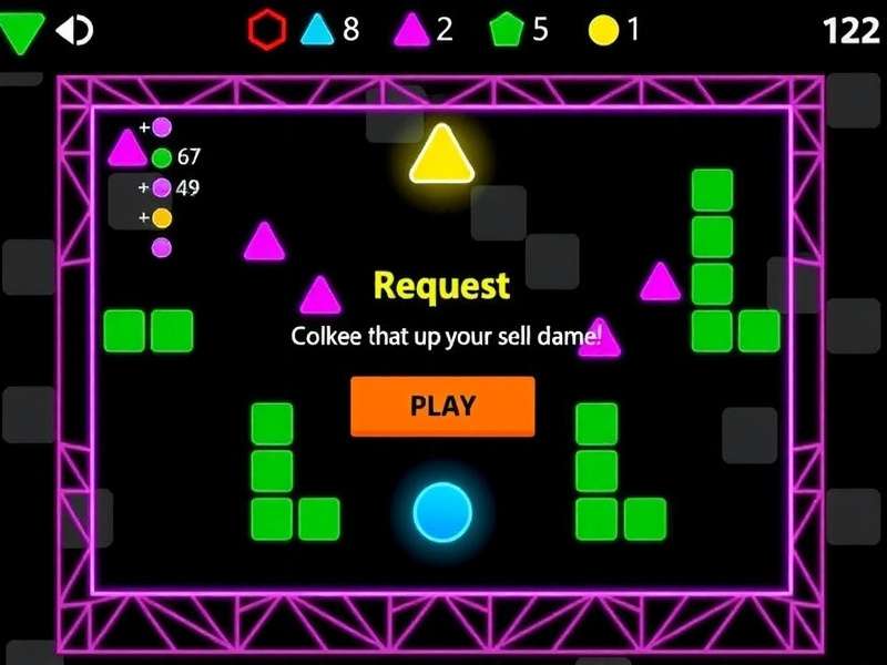 Geometry Dash gameplay screen with colorful geometric obstacles