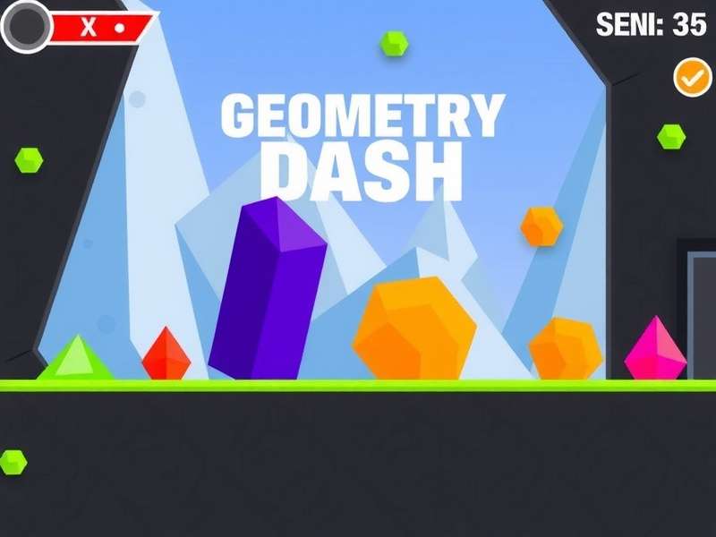 Geometry Dash online gameplay showing cube, ship, and ball modes with colorful geometry