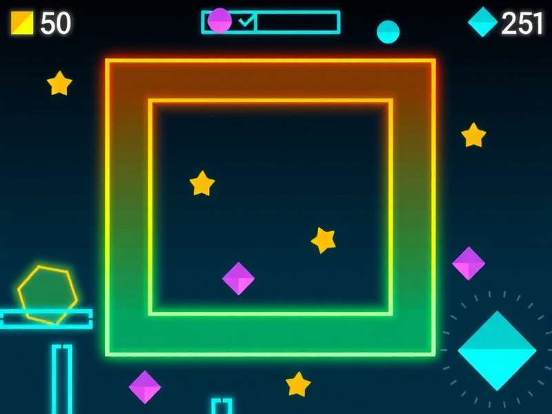 Geometry Dash gameplay showcasing colorful geometric obstacles and icons