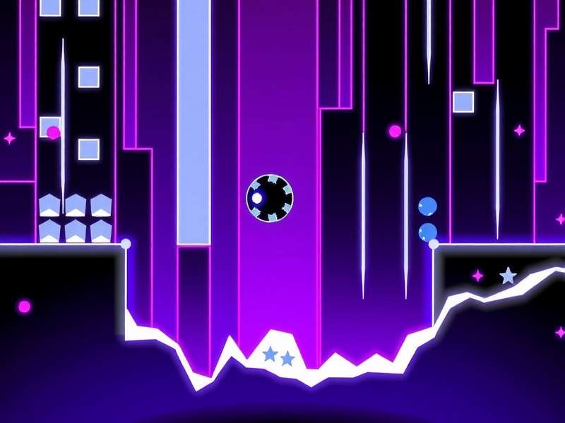 Sub-zero Geometry Dash gameplay screenshot showing icy blue wave section