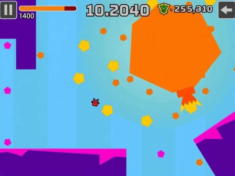 Geometry Dash gameplay on a computer screen with vibrant colors