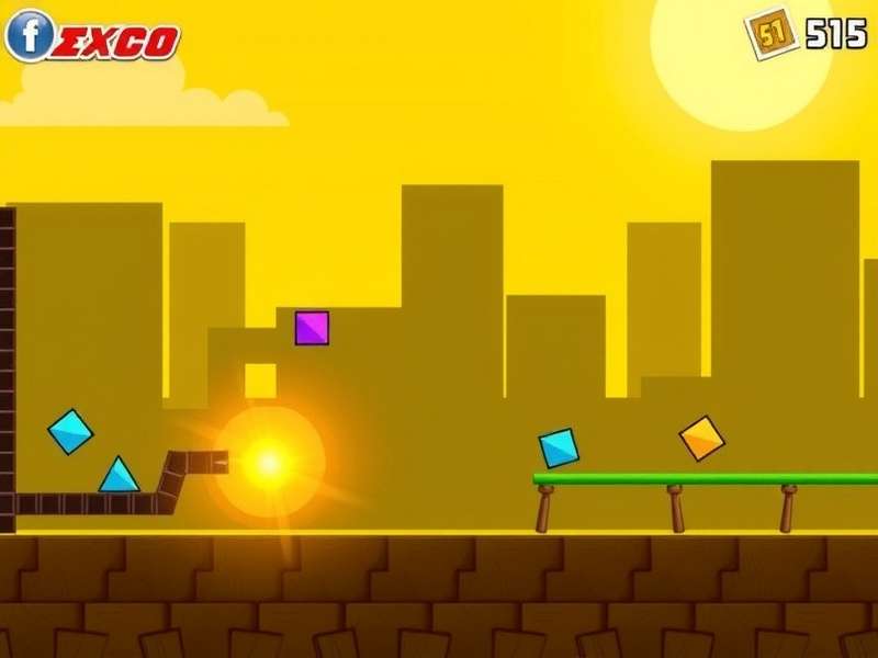 Geometry Dash download options on Steam, iOS, and Android platforms