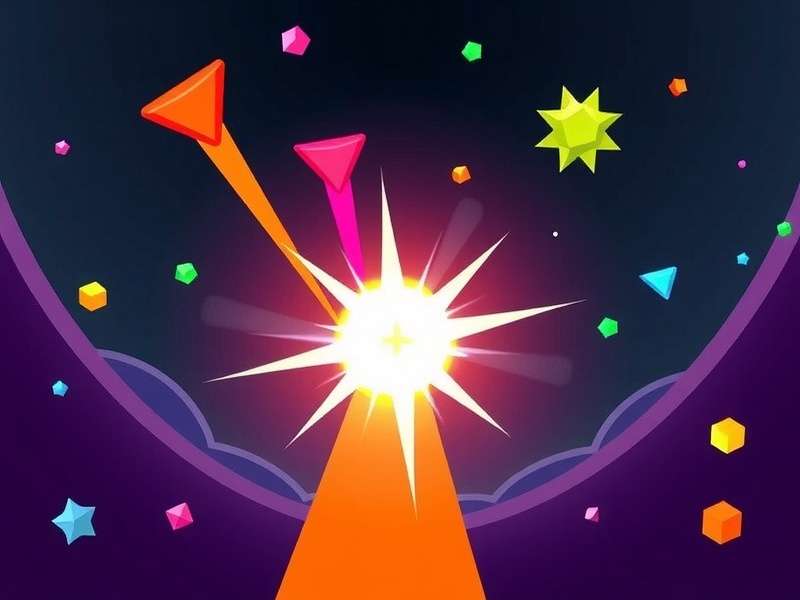 Geometry Dash gameplay showing colorful geometric obstacles and a cube character