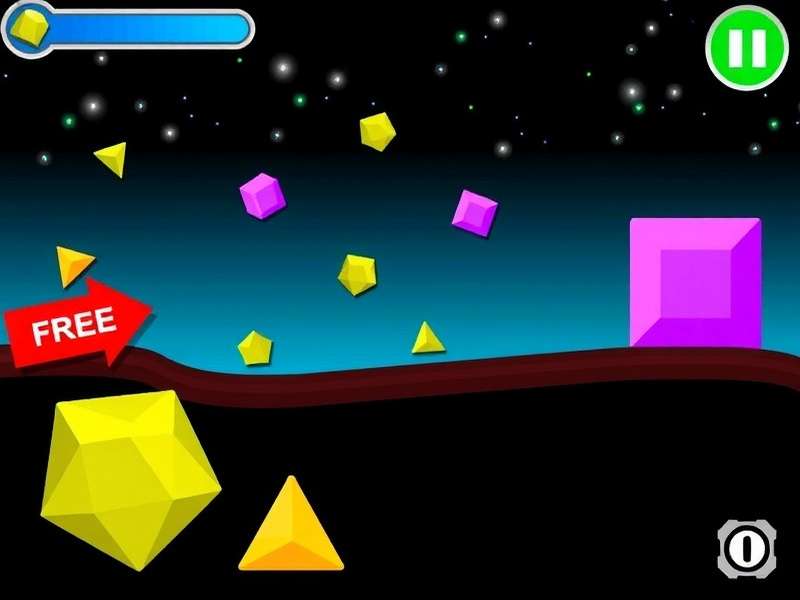 Geometry Dash free game interface showing character jumping over spikes
