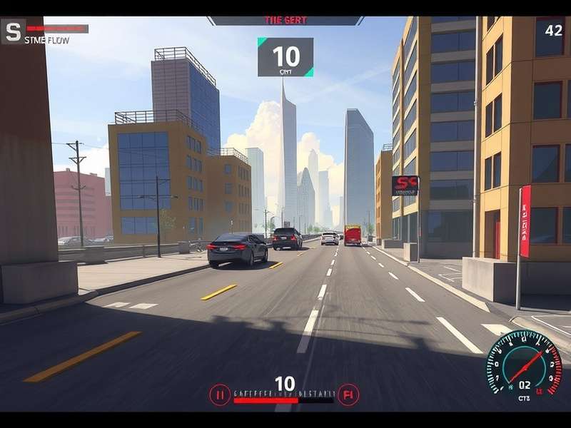 Geometry Dash gameplay visual showcasing rhythmic patterns and geometric obstacles