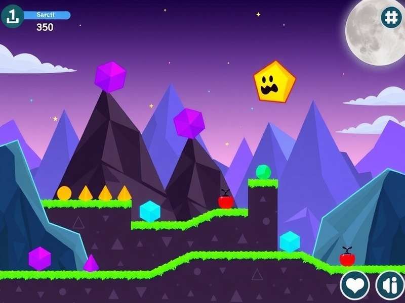 Gaming setup with keyboard and monitor showing Geometry Dash gameplay