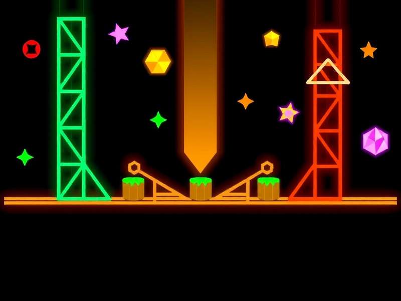 Geometry Dash gameplay showcasing vibrant cubes and obstacles