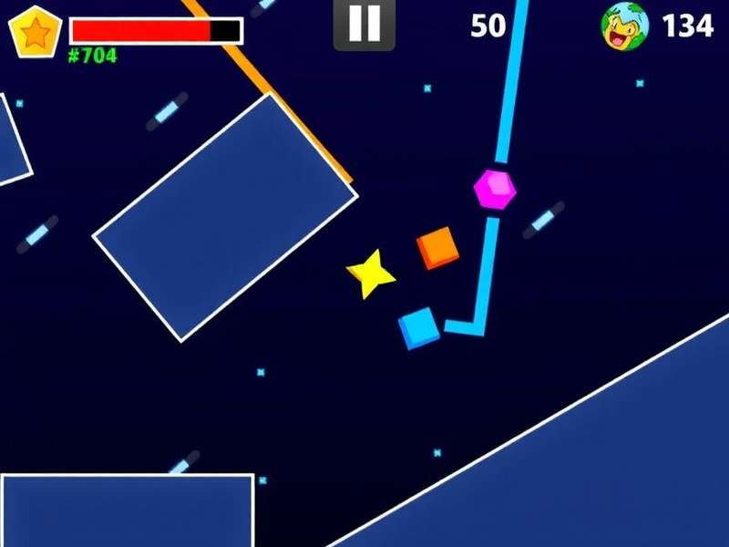 Geometry Dash Game Unblocked Online gameplay screenshot showing rhythm-based platforming action