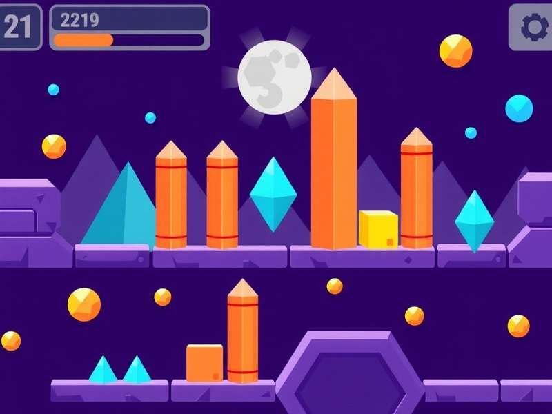 Animated collage of Geometry Dash gameplay moments: cubes, ships, waves and orbs in rhythmic motion