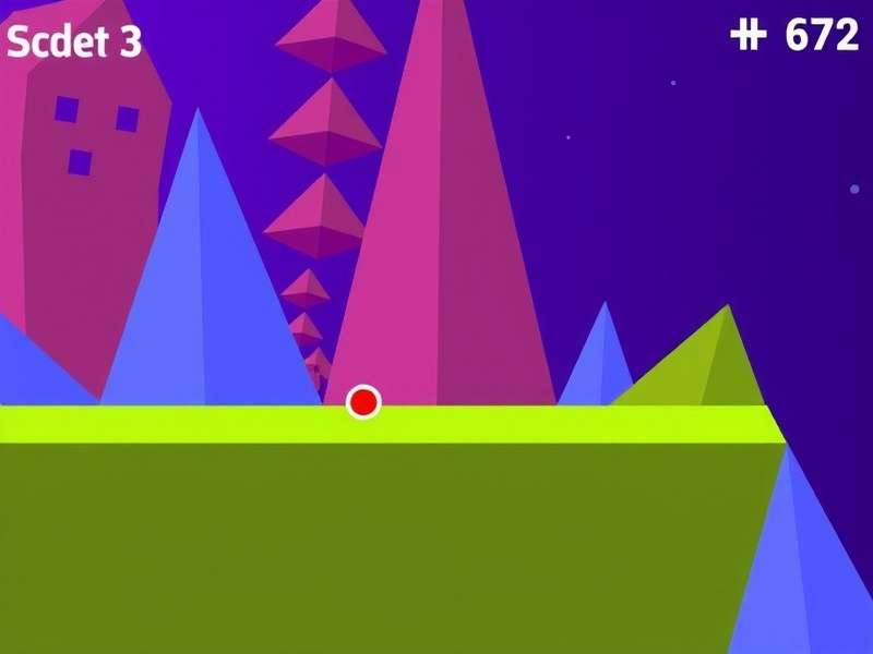Geometric Dash Free gameplay screenshot showing rhythm-based platforming action with geometric obstacles
