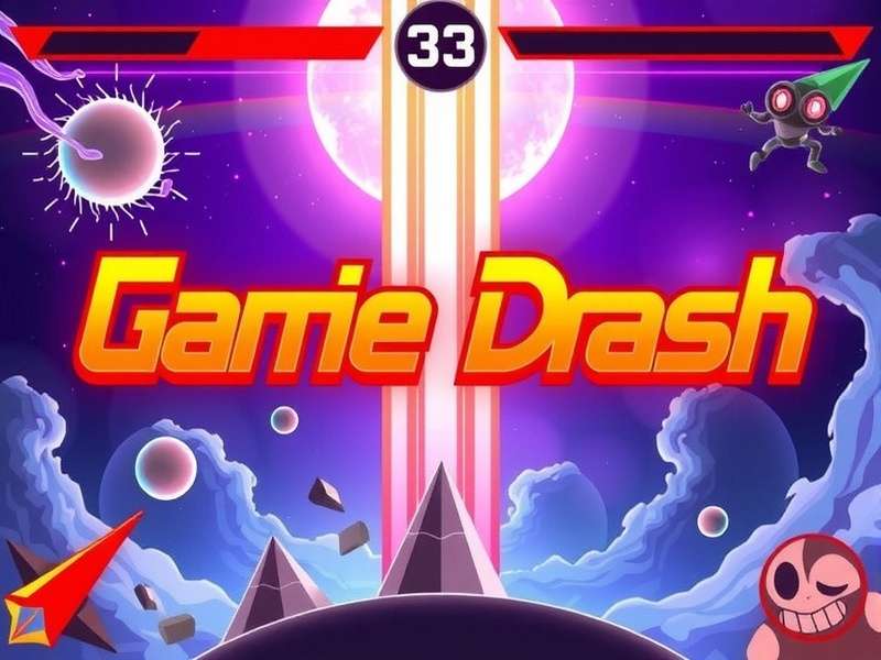G Om Trie Dash – Geometry Dash fan game banner with rhythm and speed theme