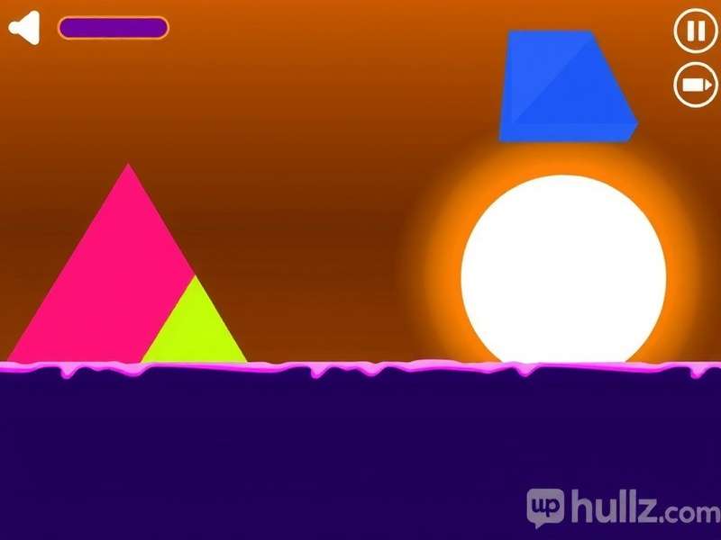 Geometry Dash Game Online — rhythm platformer gameplay screenshot with neon obstacles