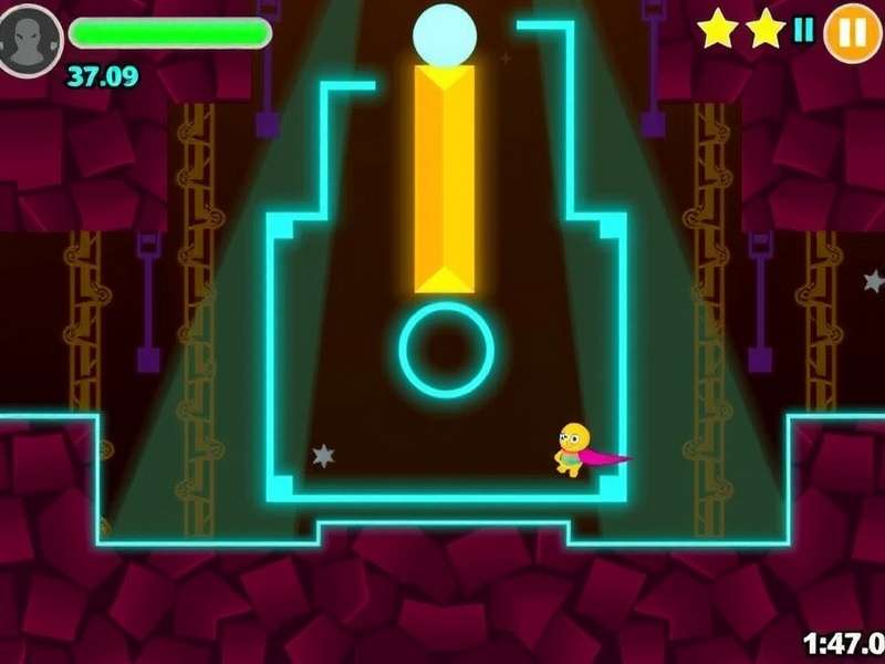 Geometry Dash Games Unblocked 66 gameplay screenshot showing rhythmic platformer levels with neon graphics