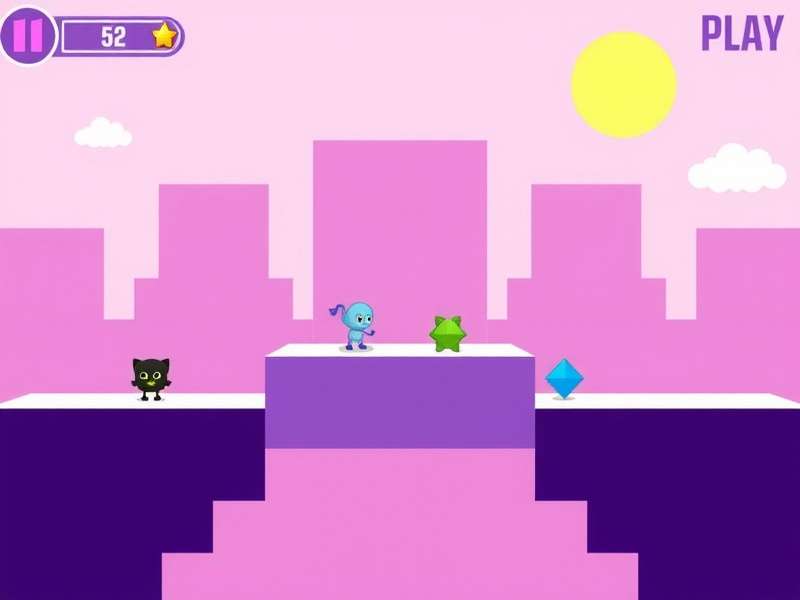 Geometry Dash Com Play gameplay screenshot showing rhythm-based platforming action