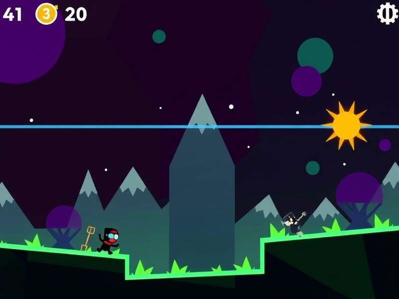 Geometry Dash game cover with neon cubes and rhythm-based levels