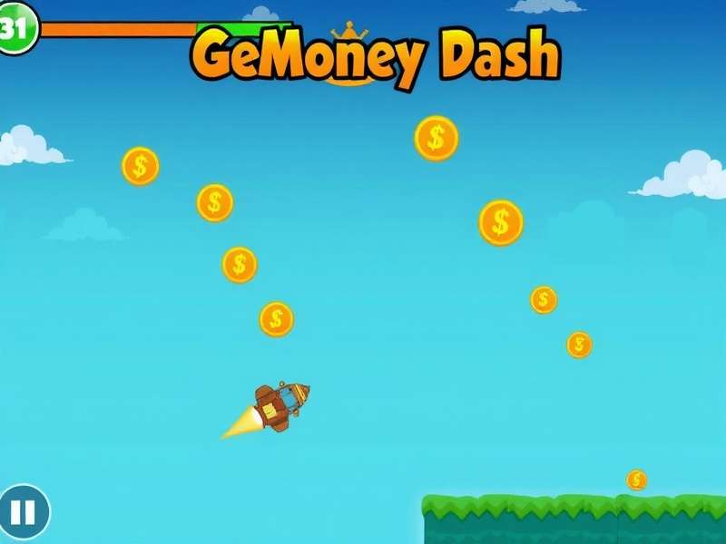 Gemoney Dash gameplay screenshot showing vibrant neon levels and geometric obstacles
