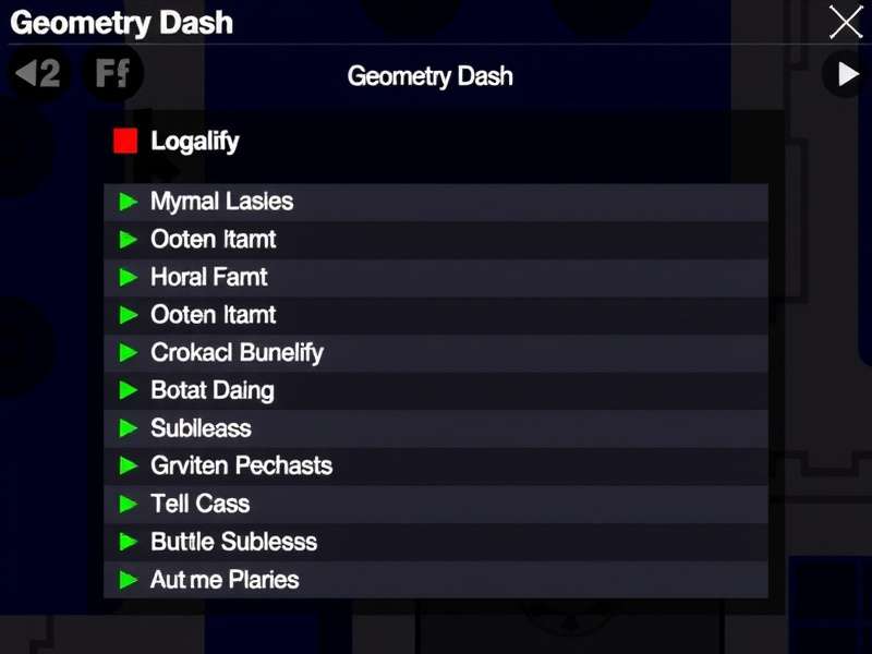 Geometry Dash gamemodes list featuring Cube, Ship, Ball, UFO, Wave, Robot, Spider and Swing icons