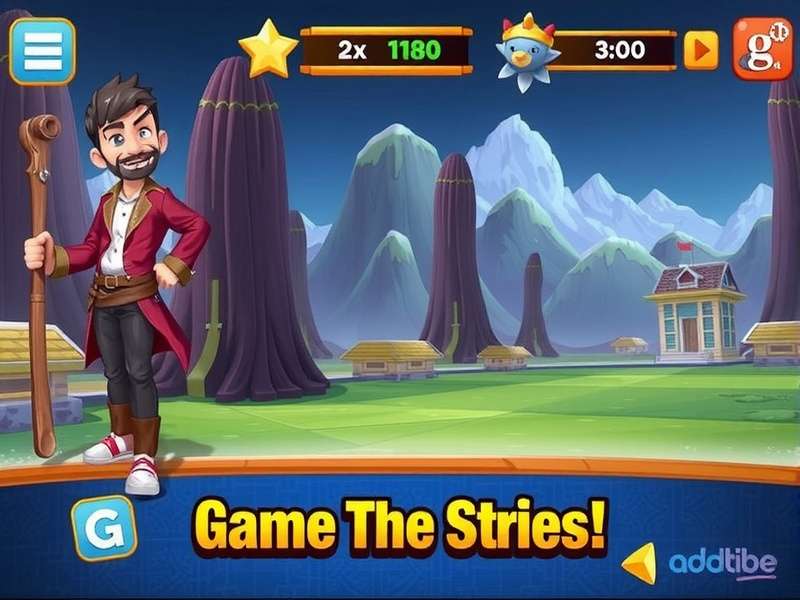 Geometry Dash game play scene with neon platforms and player icon