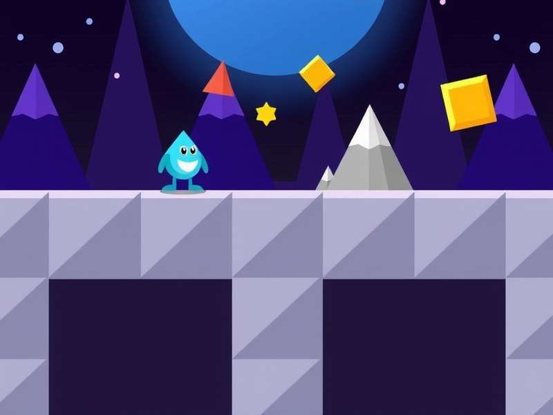Geometry Dash Game Online — vibrant rhythm platformer with neon cube and obstacles